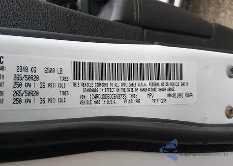 2013 Dodge Durango Crew z USA, uszkodzony, nr VIN 1C4RDJDG6DC643739